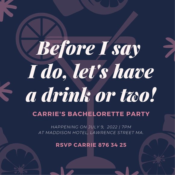 Bachelorette Party Invitations w/ Envelopes | Set of 8 - Picture 2 of 2